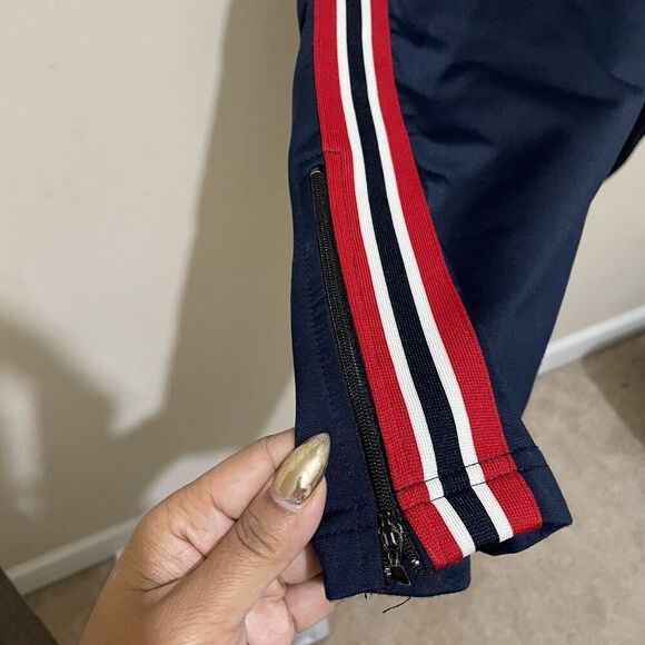 Tommy Hilfiger Blue Vintage 90s Nylon Track Pants Side Logo Mens Medium Y2K 2002 - Picture 5 of 11